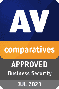 AV Comparatives Business Award Badge for Approved Business Security July 2023