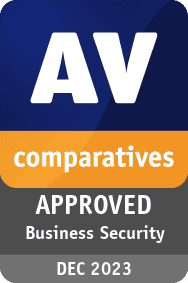AV Comparatives Business Award Badge for Approved Business Security December 2023