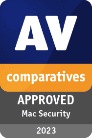 AV Comparatives Business Award Badge for Approved Mac Security 2023