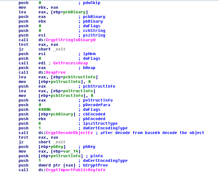 FIGURE 21. DECODE FROM BASE64 AND DECODE THE OBJECT AND IMPORT IT TO USE LATER