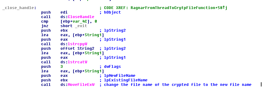 FIGURE 32. CHANGE OF THE EXTENSION OF THE CRYPTED FILE