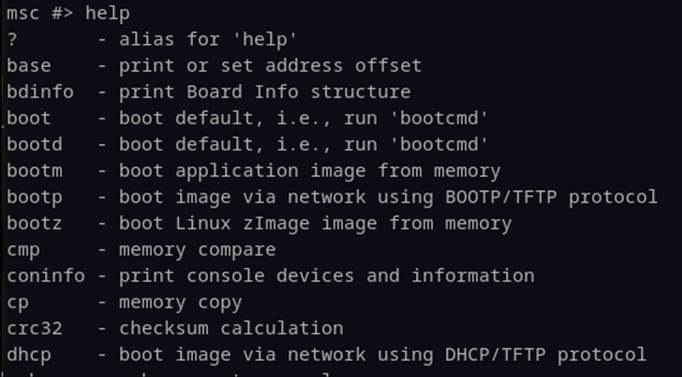 図 37. 機能している UBoot シェルにドロップ