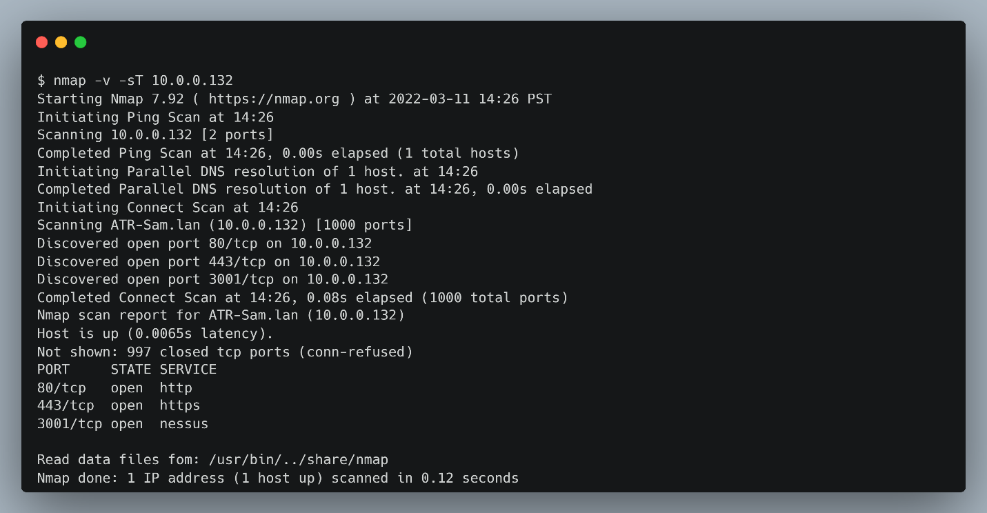 図 3. LNL-4420 の Nmap スキャン