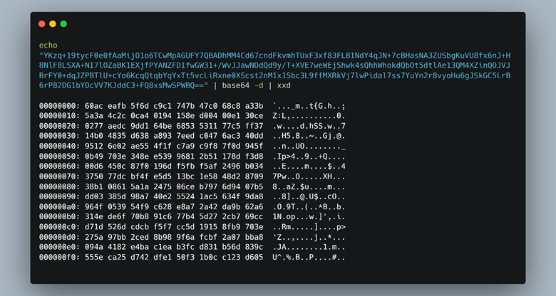 base64 文字列をデコーダーに渡す。