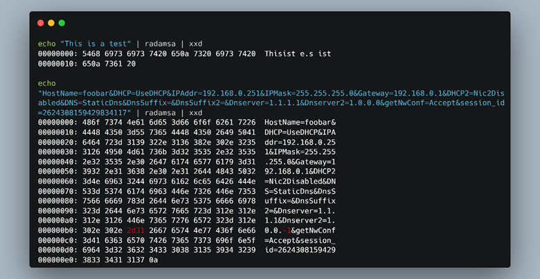 Example of Radamsa fuzzing strings.