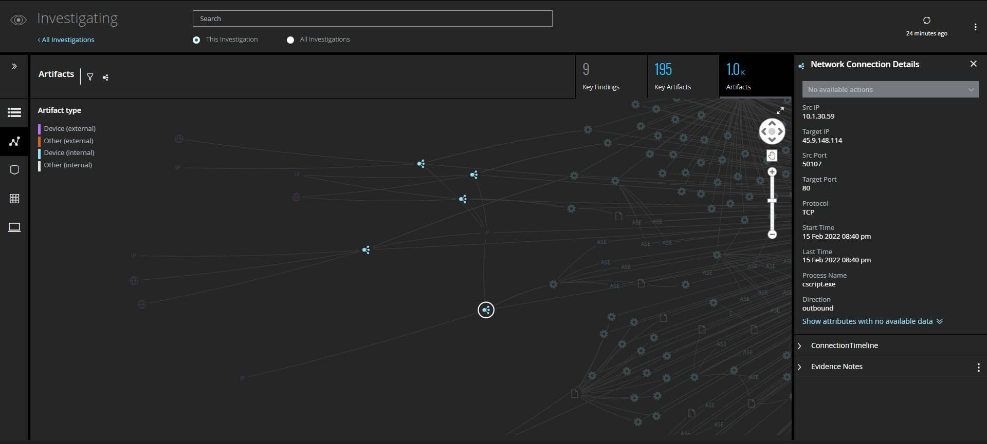 Figure 8. Network Connection to Known Malicious IP Address Associated with BlackByte