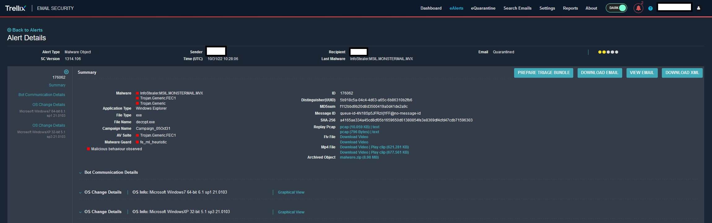  Figure 13: Trellix Email Security  analysis of the malicious document