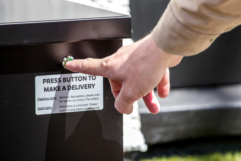 Figure 2. iParcelBox Delivery Button (Photo Credit: iparcelbox.com)