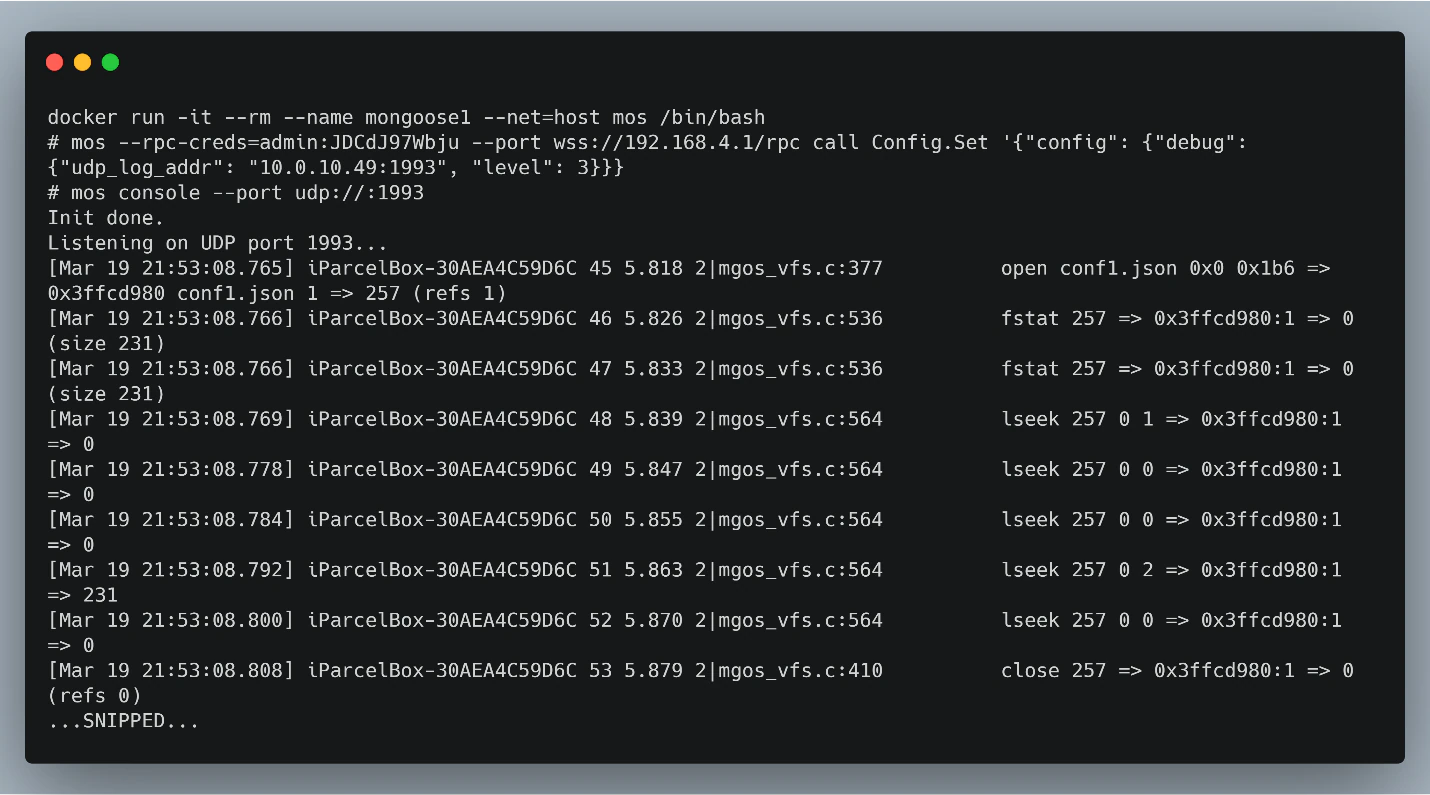 Figure 21. Reenabling Logging on iParcelBox