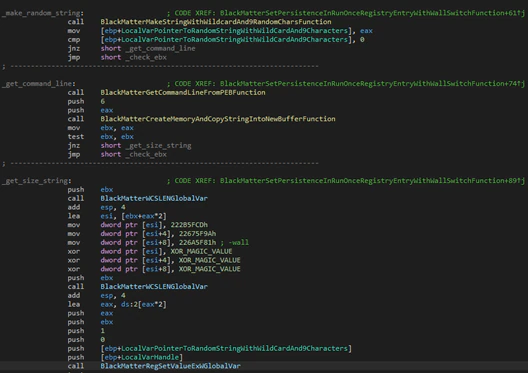 Figure 26. Setting the persistance registry key