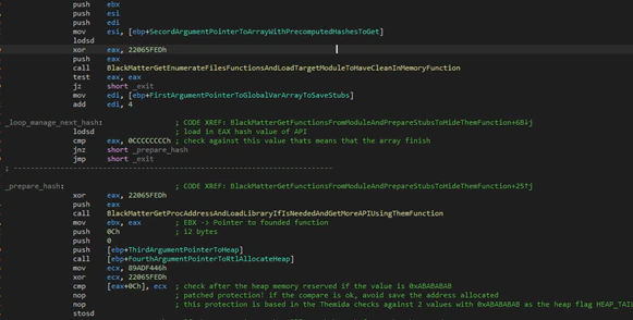 Figure 3. BlackMatter detecting a debugger