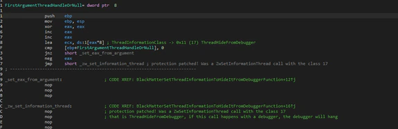 Figure 6.  Another way to detect a debugger