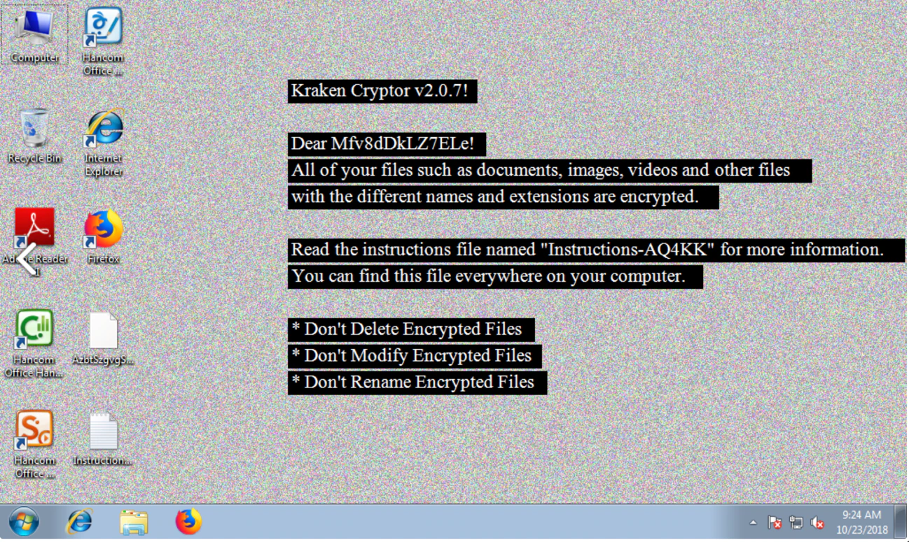 Figure 9. Kraken’s ransom note.