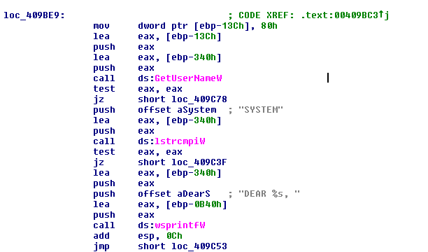 Figure 17. Checking the name of the user for the wallpaper.