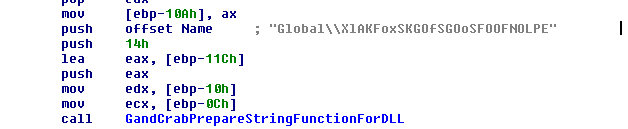 Figure 12. Preparing the string for the DLL.