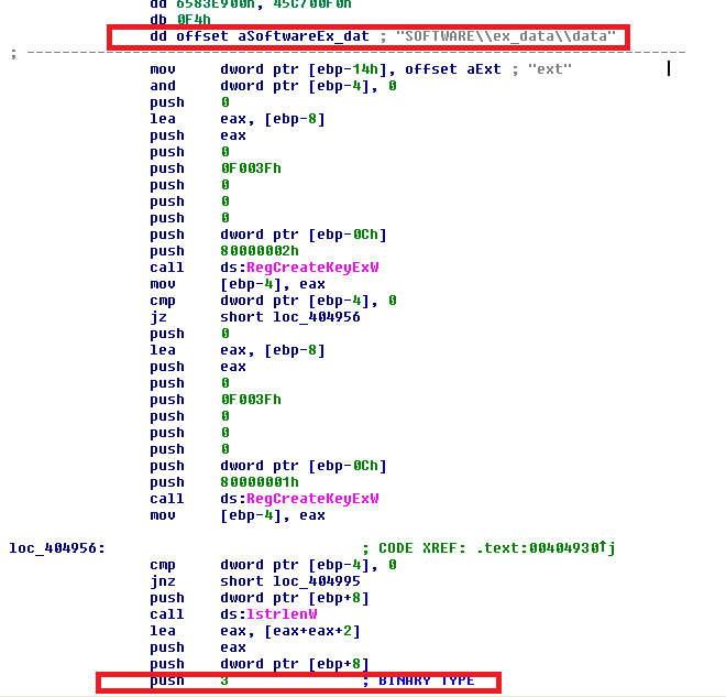 Figure 9. A new registry entry to hold the random extension.