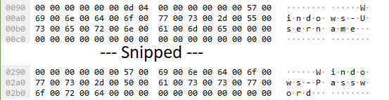 Figure 2: Windows credentials passed in plaintext