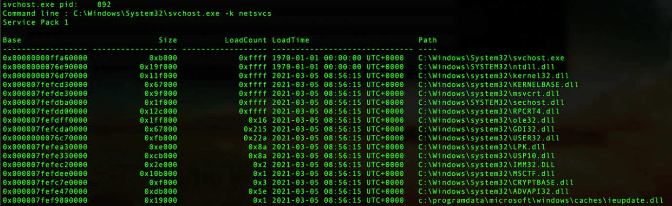 Figure 11. Memory capture