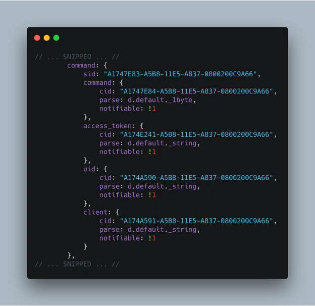 Figure 11. GATT services UUID descriptions