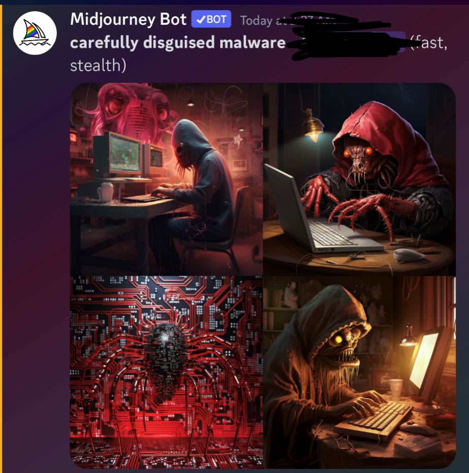 Figure 2. Shouldn’t be surprised that an AI thinks malware is so terrifying
