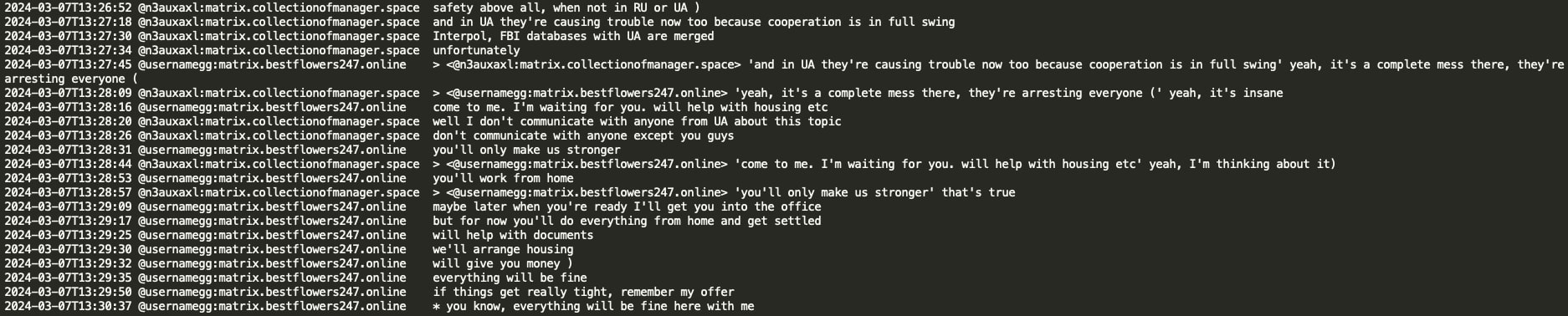 Figure 23: GG invites mecor to move to Russia and promises help with documents,
housing, work