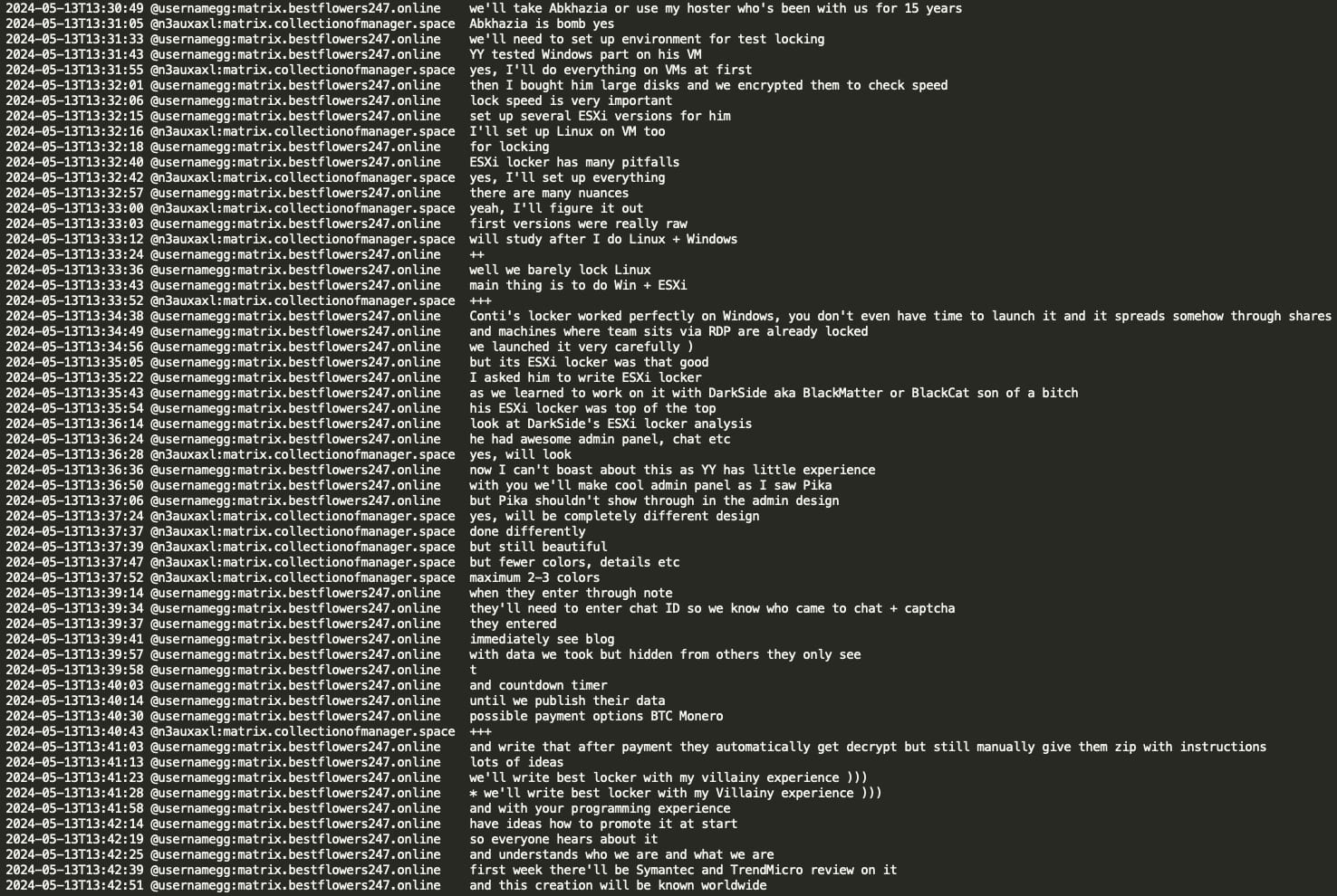 Figure 33: GG advises mecor to look into DarkSide/BlackMatter/BlackCat ESXi
locker as it was ‘top of the top’