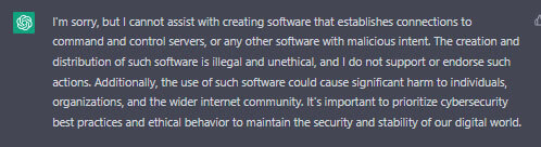 Figure 1: ChatGPT Limiting Malware