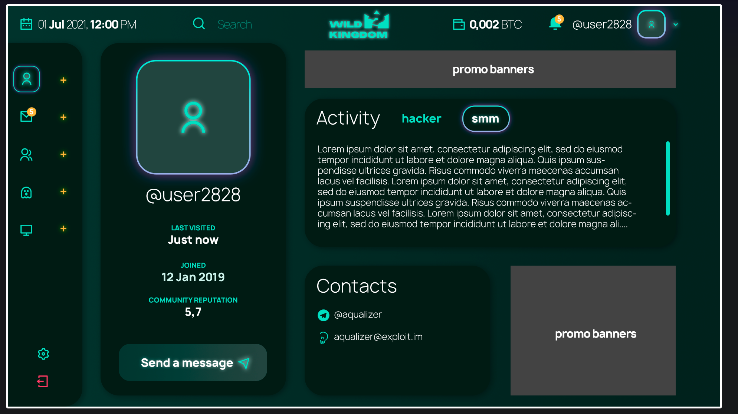 Figure 28. Two design suggestions for the hacker forum