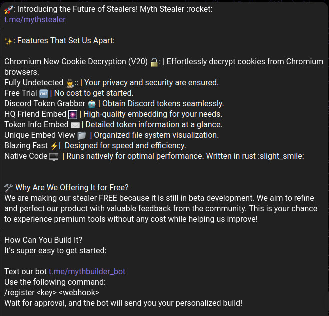 Figure 1: Promotional post made in telegram
groups