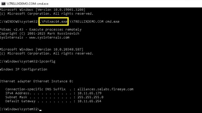 Figure 18 : Accessing using PSExec