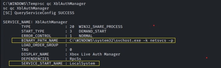 Figure 5: checking service configuration