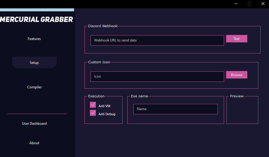 Figure 12 Webhook set up shown in Mercurial Grabber builder.