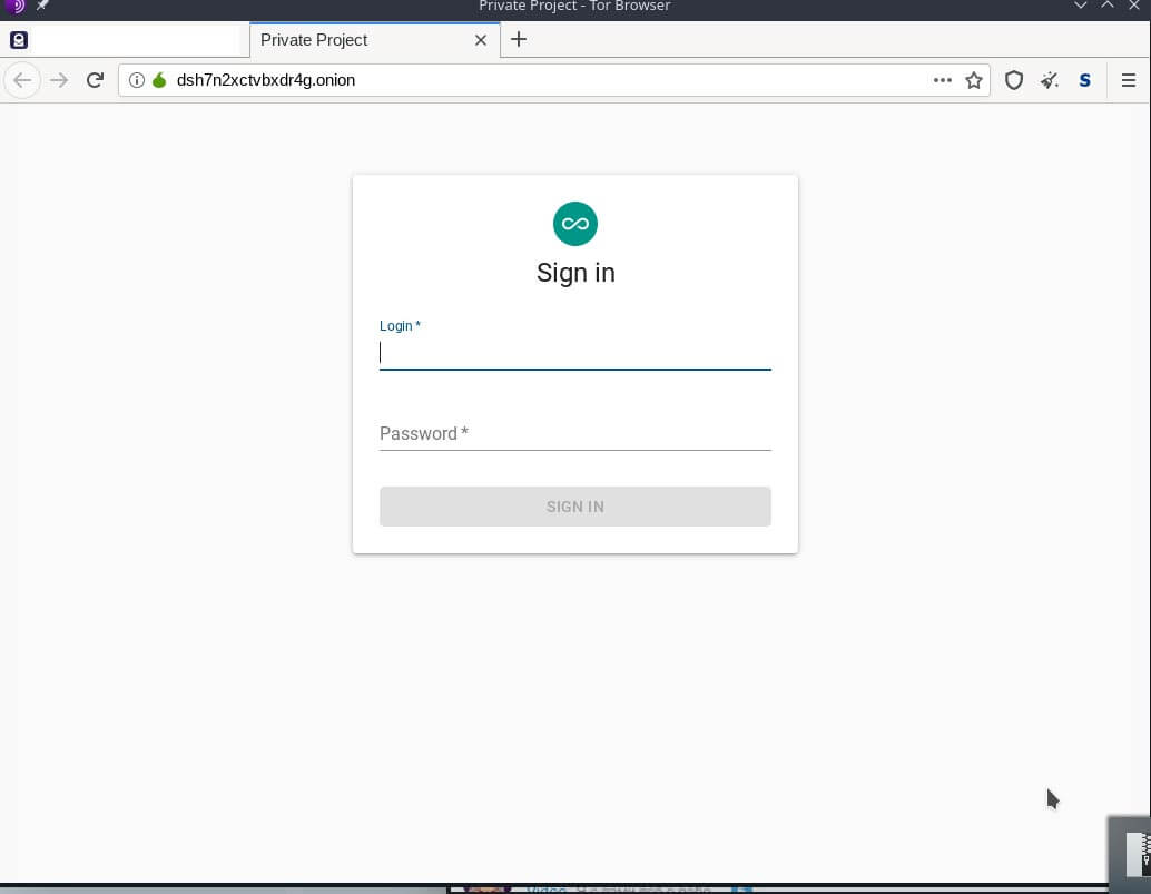 REvil backend panel login page shared by the source