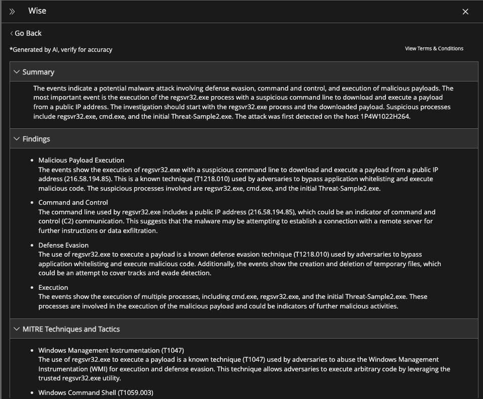 Figure 3: Trellix EDRF bridges the gap between Tier 1 and Tier 3 with artificial intelligence for forensics.
