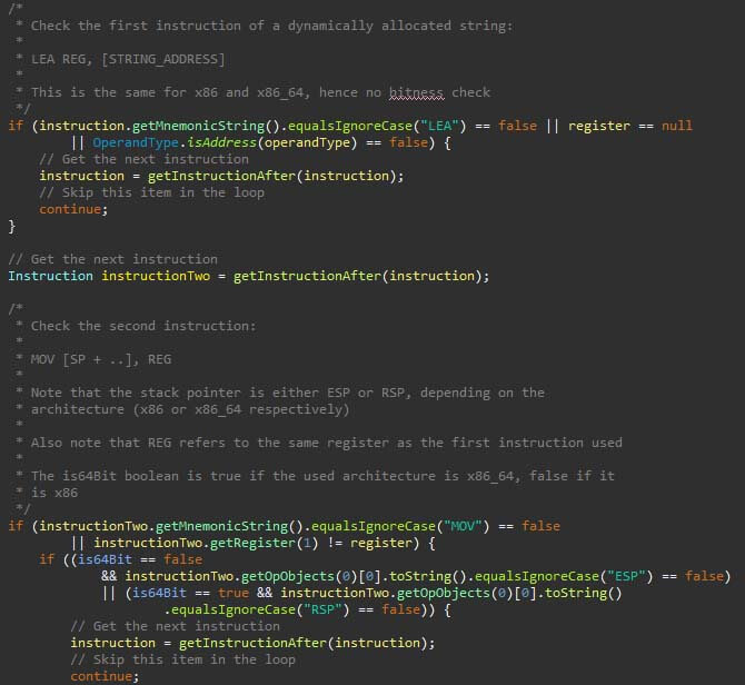 Figure 4 - Matching instructions in a sequence to find a pattern