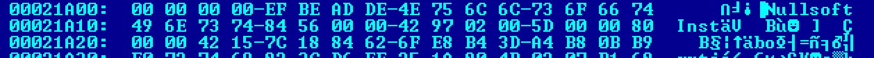  Figure 3: NSIS compressed data in PE file overlay