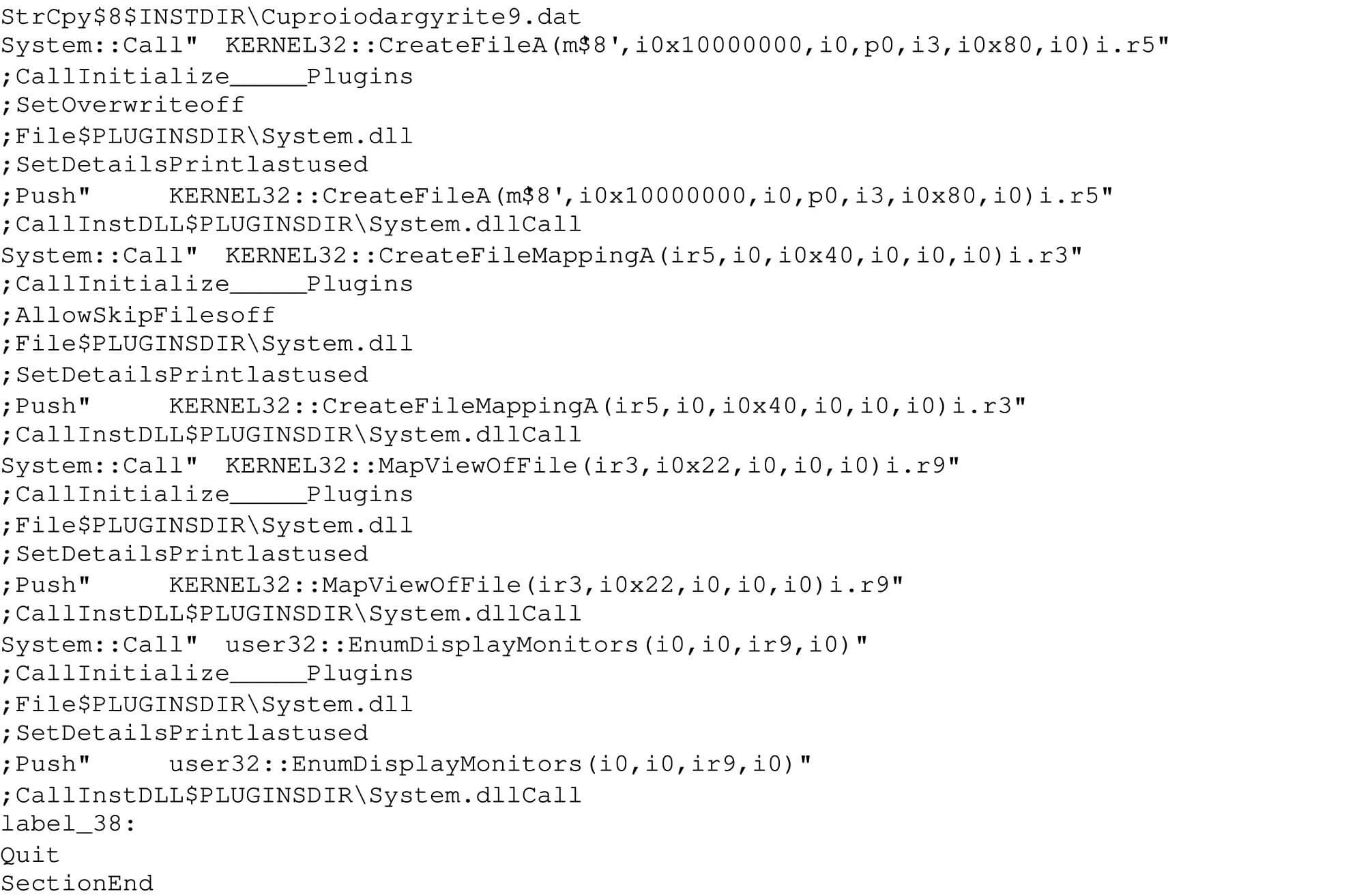 Figure 9: Straightforward NSIS script