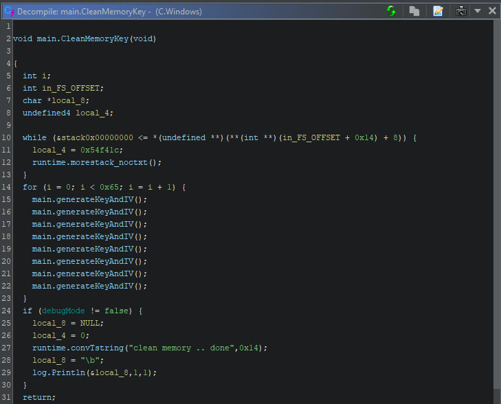 Figure 44 - The method to clean the keys and IVs by overwriting the in-memory data 800 times
