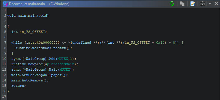 Figure 46 - The main function of the Windows variant of version C