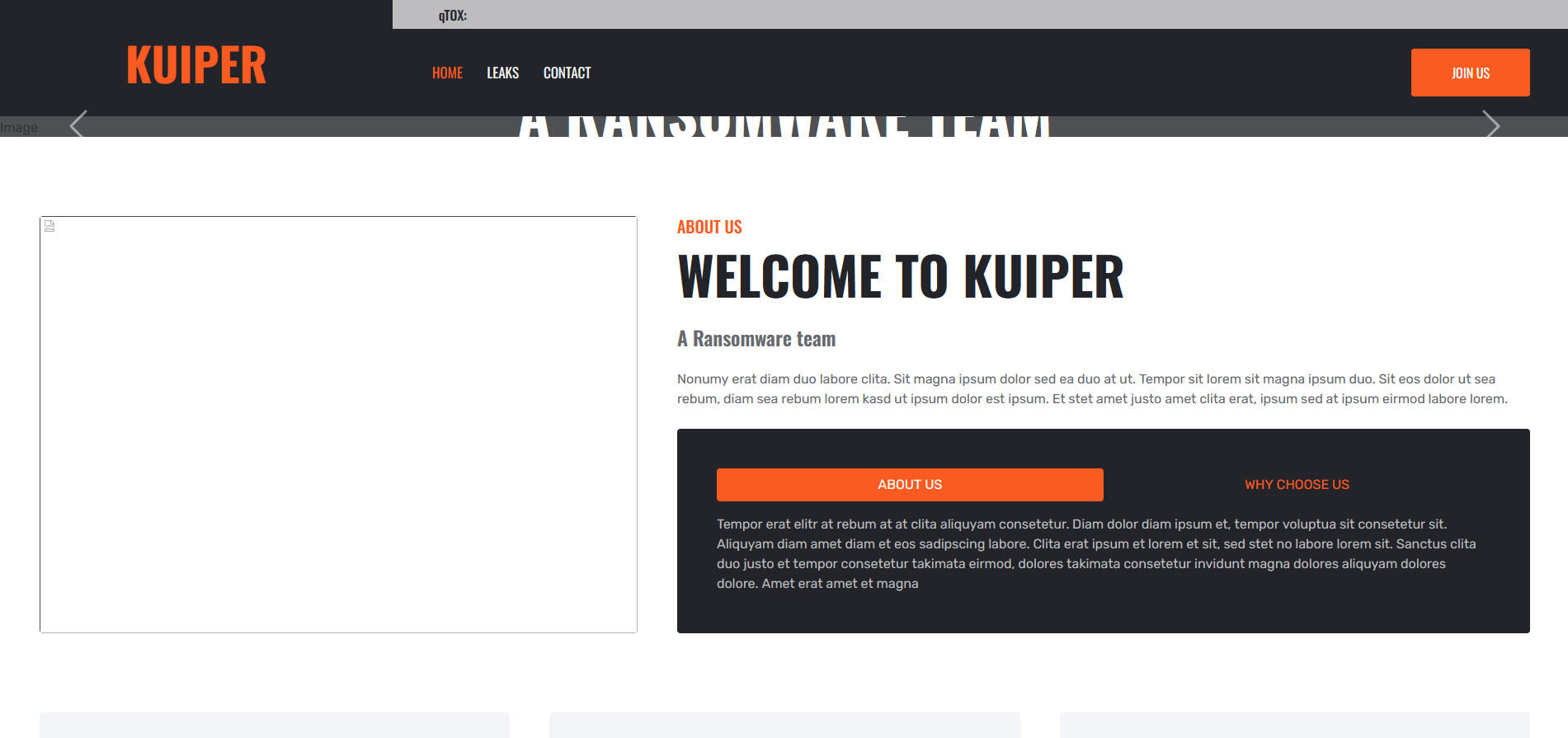 Figure 7 - The Kuiper leak site, live but in development