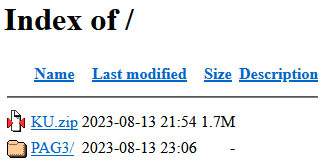 Figure 8 - The open directory listing of the leak blog