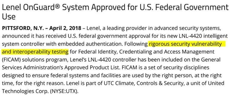 図 1. 米国政府での使用が承認された LNL-4420