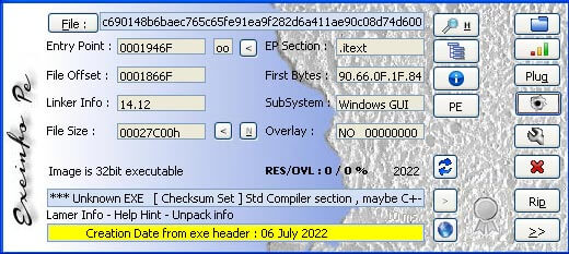 Figure 1: Details of the malware sample