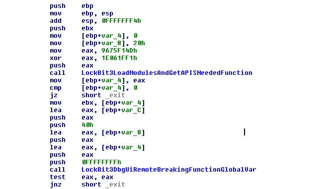 図 6: DbgUiRemoteBreaking を使用してデバッガーを回避しようとするさらなる試み